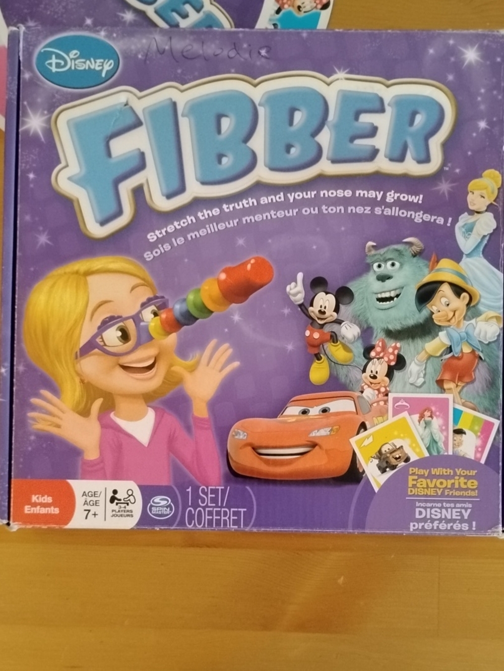 Disney FIBBER Party Game — Purple Box with Multicolor Nose Pieces